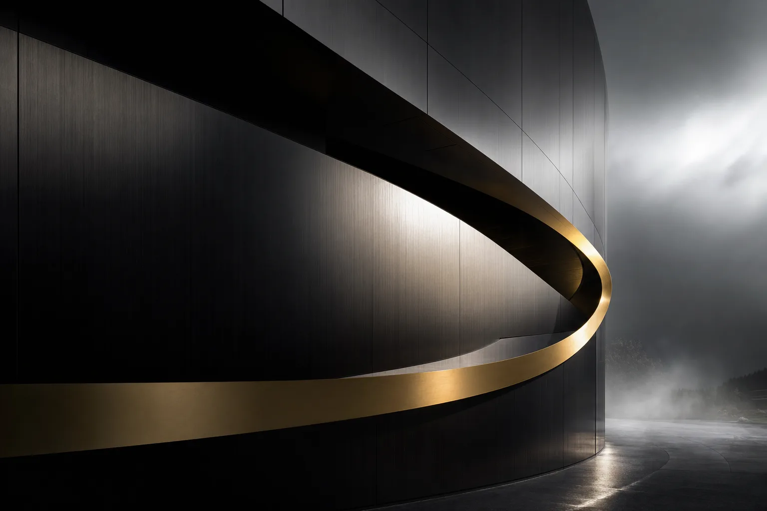 Brushed architectural facade